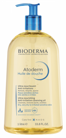 BIODERMA produkta foto, Atoderm Huile de douche 1L, dušas eļļa sausai ādai