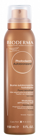 BIODERMA produkta foto, Photoderm Autobronzant 150ml, pašiedeguma sprejs jutīgai ādai