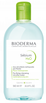 BIODERMA produkta foto, Sebium H2O 500ml, micelārais ūdens ādai ar noslieci uz akni